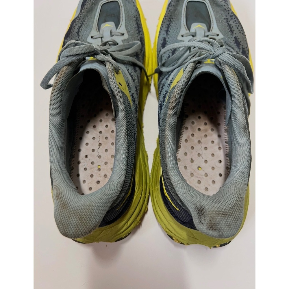 HOKA Speedgoat 5 Men's 12.5D Blue Yellow Trail Running Shoes Vibram No Insoles - Picture 5 of 6
